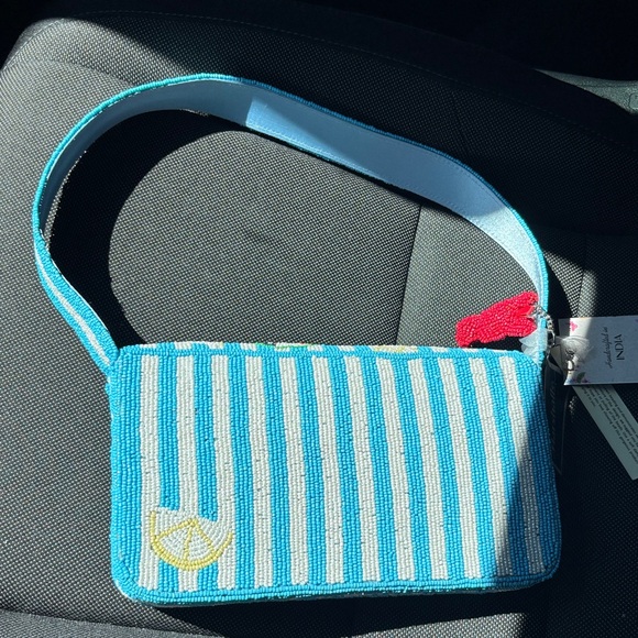 Marshalls Beaded Shoulder Bag in Turquoise with Multicolor Accents - Picture 2 of 2